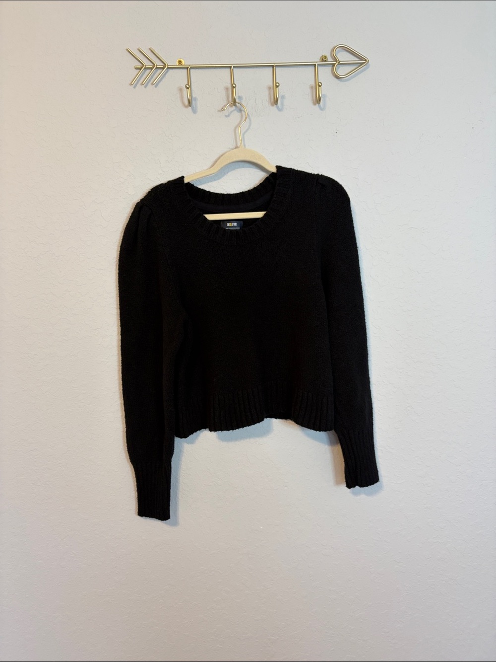 Maeve by Anthropologie Black Cutout Neck Sweater Size Large